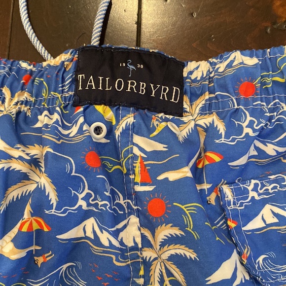 TAILORBYRD Men’s Blue Hawaiian Surfer Brief Lined 7" Swim Shorts Size Medium - Picture 5 of 10